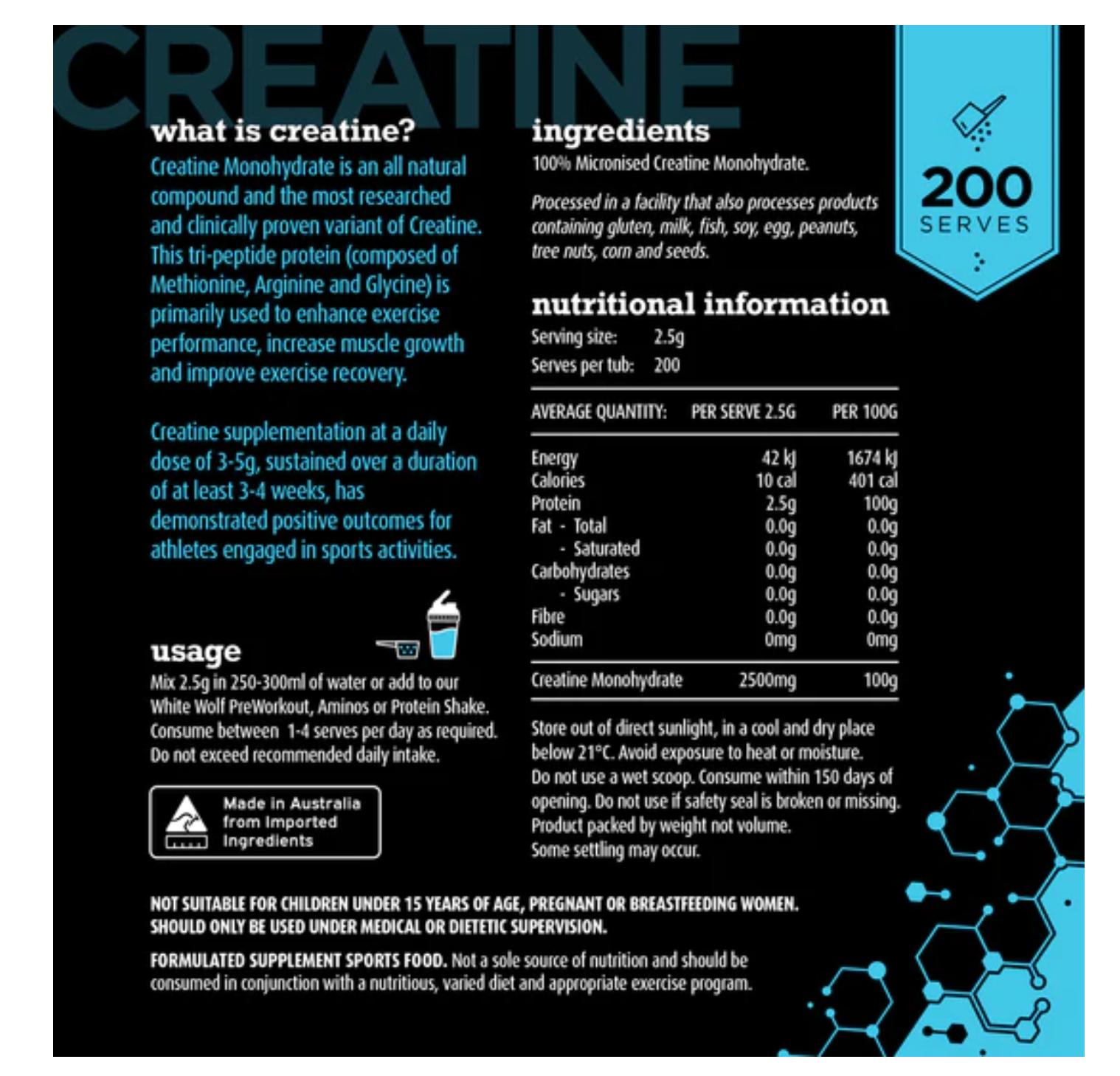 White Wolf Creatine Monohydrate