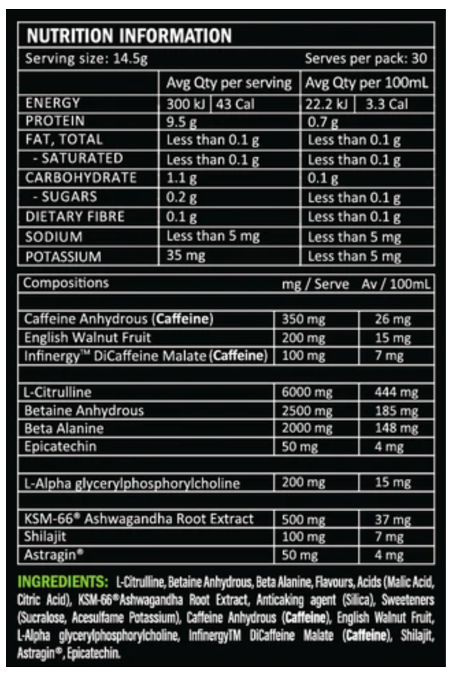KamiKaze Pre workout