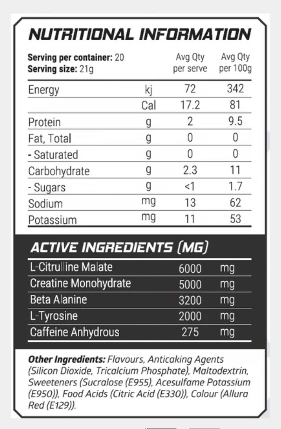 Altered Pre Energy + Creatine