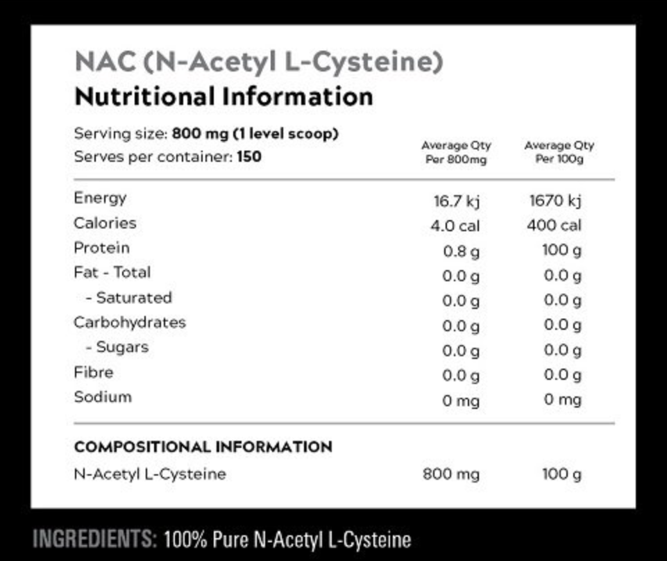 N-ACETYL L-CYSTEINE (NAC) Switch Nutrition