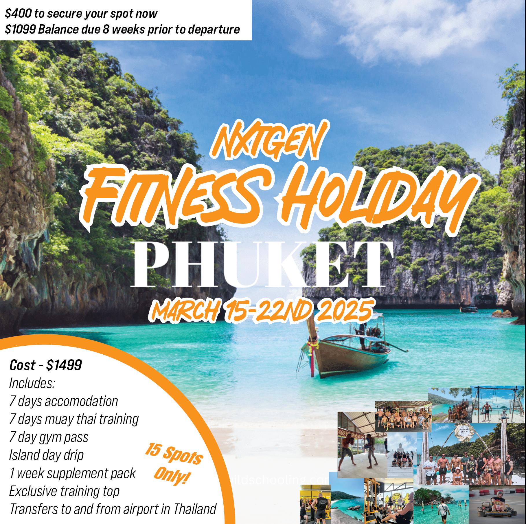 Thailand Fitness Holiday March 15-22nd 2025